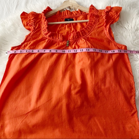 Gap • Orange Blouse with Ruffles - Picture 2 of 6